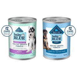 Blue Buffalo Baby BLUE Healthy Growth Formula Natural Puppy, Chicken and Vegetable Recipe + Grain-Free High Protein, Turkey and Potato Recipe, Wet Dog Food