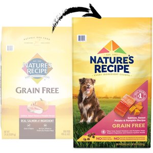Nature's Recipe Grain-Free Salmon, Sweet Potato & Pumpkin Recipe Dry Dog Food, 24-lb bag