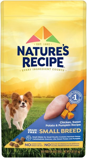 Nature's Recipe Small Breed Grain-Free Chicken, Sweet Potato & Pumpkin Recipe Dry Dog Food, 4-lb bag slide 1 of 10
