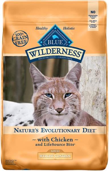 Blue Buffalo Wilderness Weight Control Chicken Recipe Grain-Free Dry Cat Food, 11-lb bag slide 1 of 7