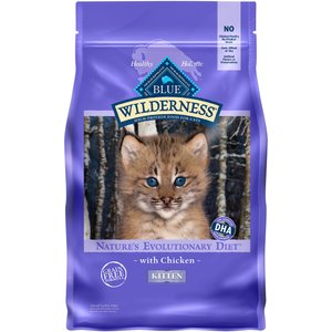 Blue Buffalo Wilderness High Protein Natural Grain-Free Chicken Kitten Dry Cat Food, 2-lb bag