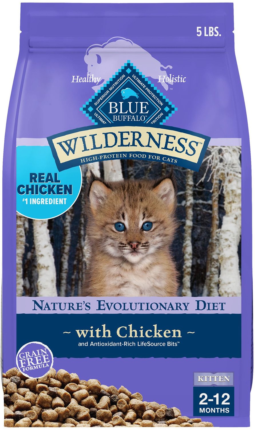 Blue Buffalo Wilderness Kitten Chicken Recipe Grain-Free Dry Cat Food