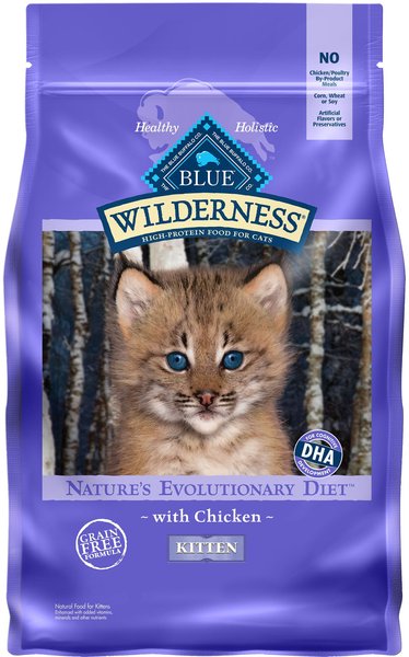Blue Buffalo Wilderness High Protein Natural Grain-Free Chicken Kitten Dry Cat Food, 5-lb bag slide 1 of 8