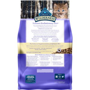 Blue Buffalo Wilderness High Protein Natural Grain-Free Chicken Kitten Dry Cat Food, 5-lb bag