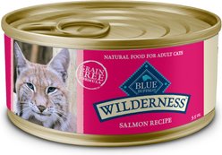 Blue Buffalo Wilderness Salmon Grain-Free Canned Cat Food, 5.5-oz, case of 24
