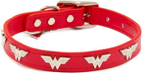 Show full view: Buckle-Down DC Comics, Wonder Woman with WW Icon Charms Dog Collar, Small: 8 to 12-in neck slide 2 of 6
