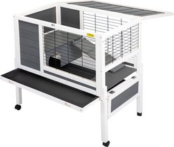 Coziwow by Jaxpety 2-Tier Wood Rabbit Hutch Small Animal Cage with Ramp slide 2 of 9