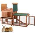 Coziwow by Jaxpety 2-Tier Wood Rabbit Hutch Outdoor Small Animal Cage, Orange