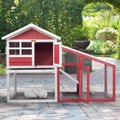 Coziwow by Jaxpety 2-Tier Rabbit Hutch Outdoor Small Pet House, Red