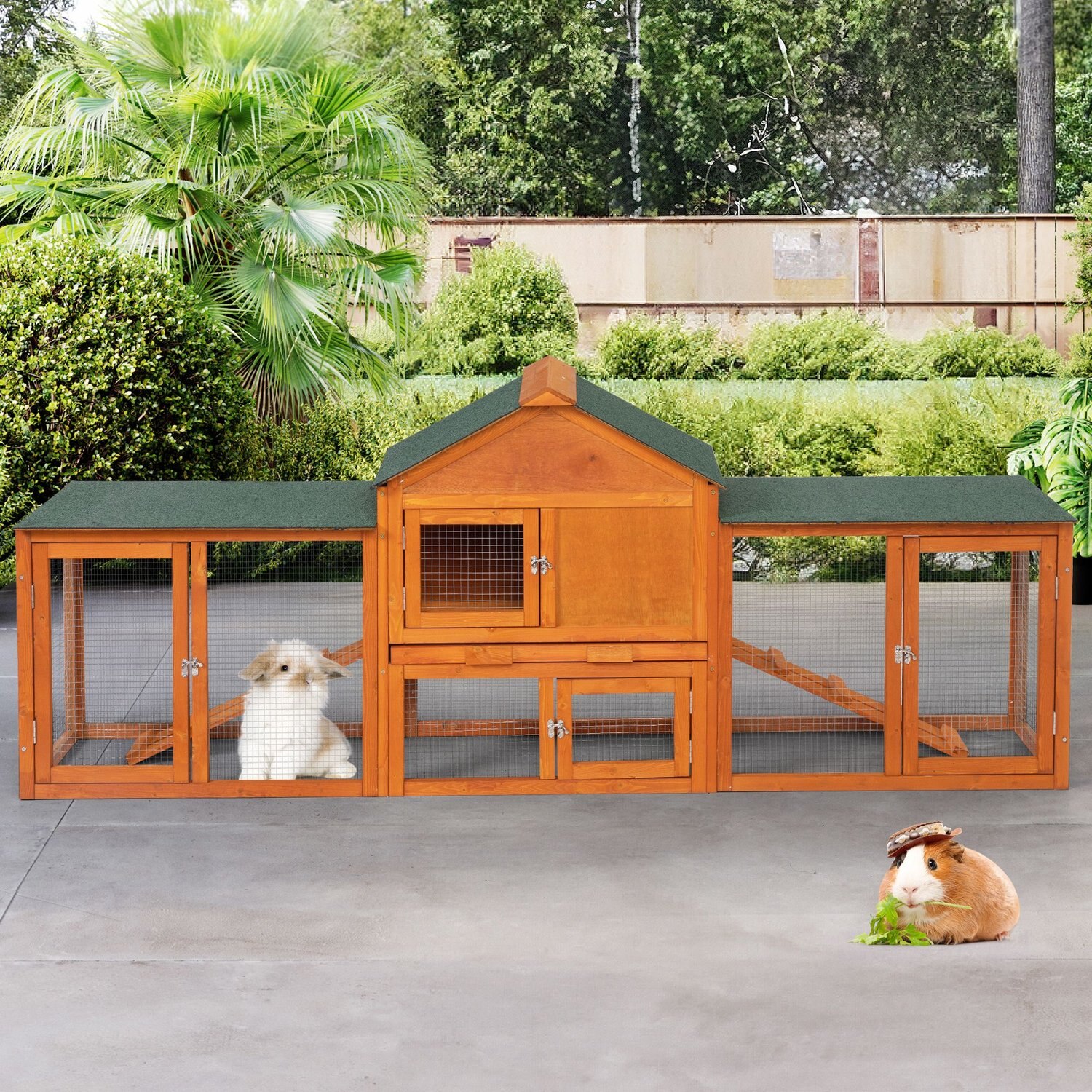 COZIWOW by Jaxpety 2Tier Indoor/Outdoor Rabbit Hutch Small Animal