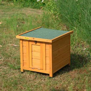 Coziwow by Jaxpety Portable Outdoor Wooden Rabbit Hutch with Openable Roof, Yellow