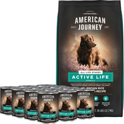 American Journey Lamb & Garden Vegetables Recipe Canned Dog Food + Protein & Grains Lamb, Brown Rice & Vegetables Recipe Dry Food