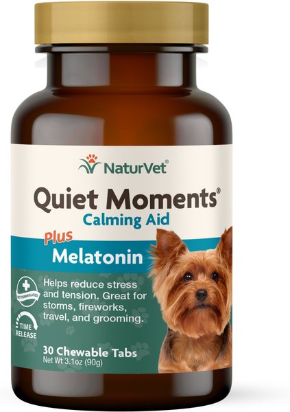 NaturVet Quiet Moments Chewable Tablets Calming Supplement for Dogs, 30 count slide 1 of 6