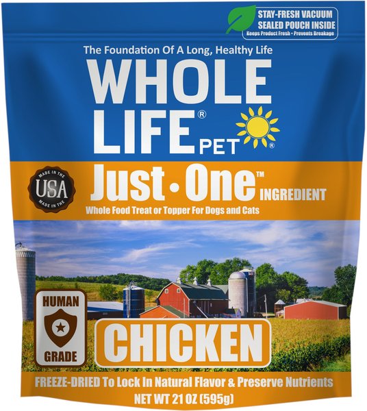 Whole Life Just One Ingredient Pure Chicken Breast Freeze-Dried Dog & Cat Treats, 21-oz bag slide 1 of 10