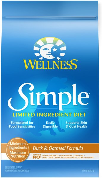 Wellness Simple Limited Ingredient Diet Duck & Oatmeal Formula Dry Dog Food, 26-lb bag slide 1 of 11
