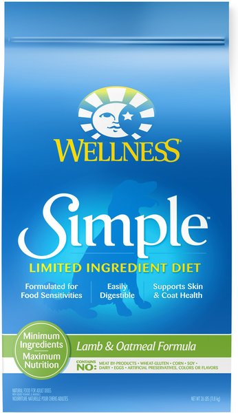 Wellness Simple Limited Ingredient Diet Lamb & Oatmeal Formula Dry Dog Food, 26-lb bag slide 1 of 11