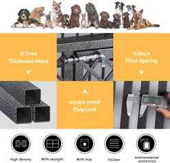 SMONTER Heavy Duty Double Lock Metal Large Breed Dog Crate, Dark Silver, 38-in slide 2 of 7