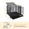 Show in main carousel: SMONTER Heavy Duty Double Lock Metal Large Breed Dog Crate, Dark Silver, 38-in slide 5 of 7