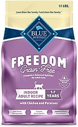 Blue Buffalo Freedom Indoor Adult Chicken Recipe Grain-Free Dry Cat Food, 11-lb bag