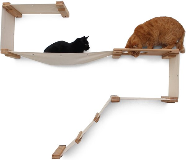 CatastrophiCreations Play Wall Mounted Activity Cat Tree Shelf Set, Natural slide 1 of 10