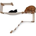 CatastrophiCreations Play Wall Mounted Activity Cat Tree Shelf Set, Natural