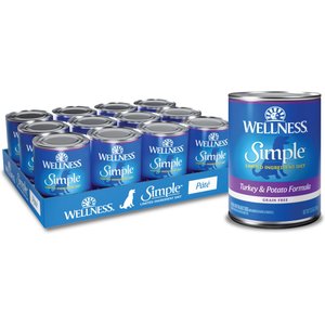 Wellness Simple Limited Ingredient Diet Grain-Free Turkey & Potato Formula Canned Dog Food, 12.5-oz, case of 12