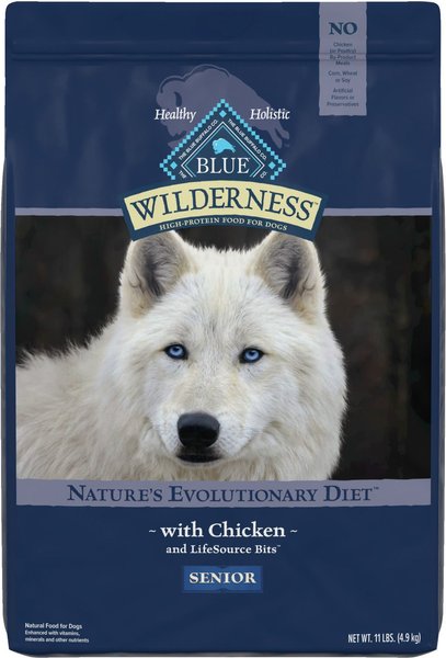 Blue Buffalo Wilderness Senior Chicken Recipe Grain-Free Dry Dog Food, 11-lb bag slide 1 of 10