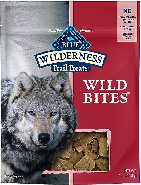 Blue Buffalo Wilderness Trail Treats Salmon Wild Bites Grain-Free Dog Treats, 4-oz bag slide 1 of 6