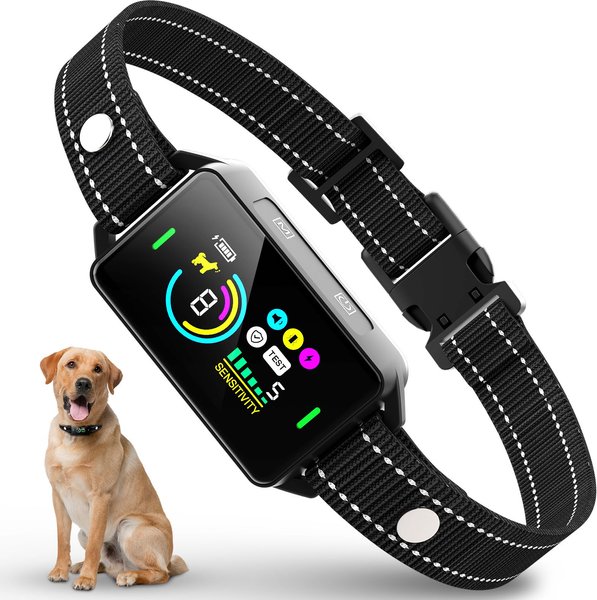 BOUSNIC Smart Bark Collar Waterproof Automatic Bark Control Dog Training Collar Black Chewy