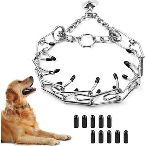 Bousnic No Pull Pro-Training Quick Release Buckle Stainless Steel Prong Dog Collar