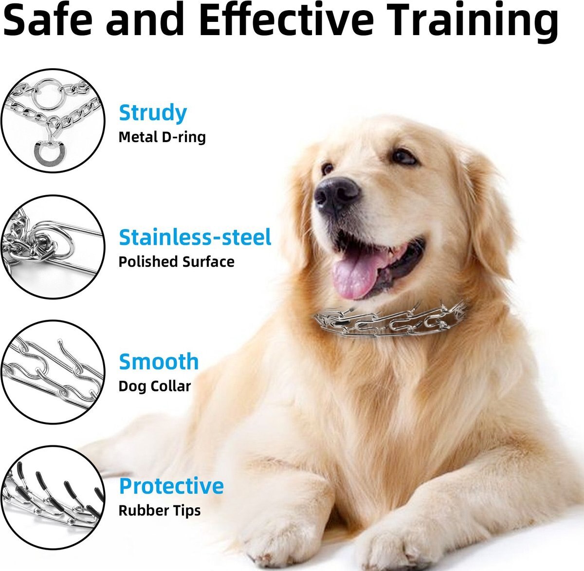 BOUSNIC ProTraining Dog Prong Collar with Latch