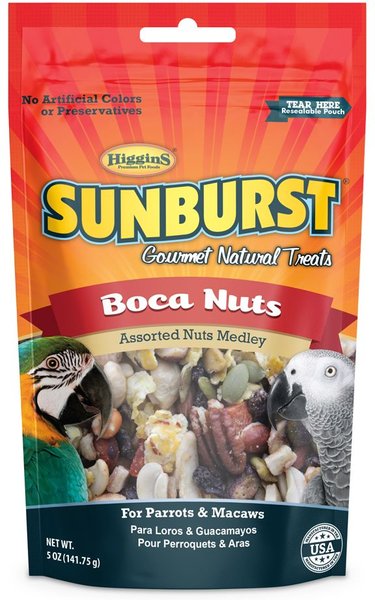 Higgins Sunburst Gourmet Treats Boca Nuts Macaw & Parrot Bird Treats, 5-oz bag slide 1 of 2