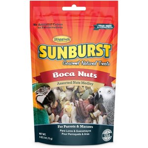 Higgins Sunburst Gourmet Treats Boca Nuts Macaw & Parrot Bird Treats, 5-oz bag