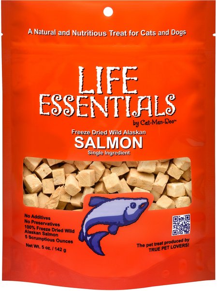 Cat-Man-Doo Life Essentials Wild Alaskan Salmon Freeze-Dried Cat & Dog Treats, 5-oz bag slide 1 of 7