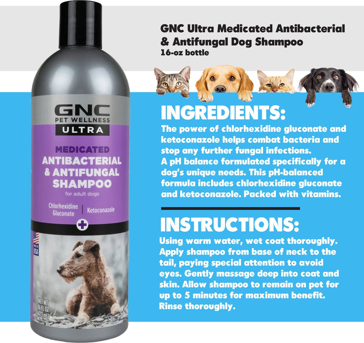 Gnc antibacterial shop dog shampoo