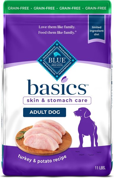 BLUE BUFFALO Basics Skin & Stomach Care Adult Grain-Free Turkey ...