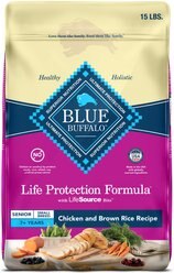 Blue Buffalo Life Protection Formula Small Breed Senior Chicken & Brown Rice Recipe Dry Dog Food, 15-lb bag