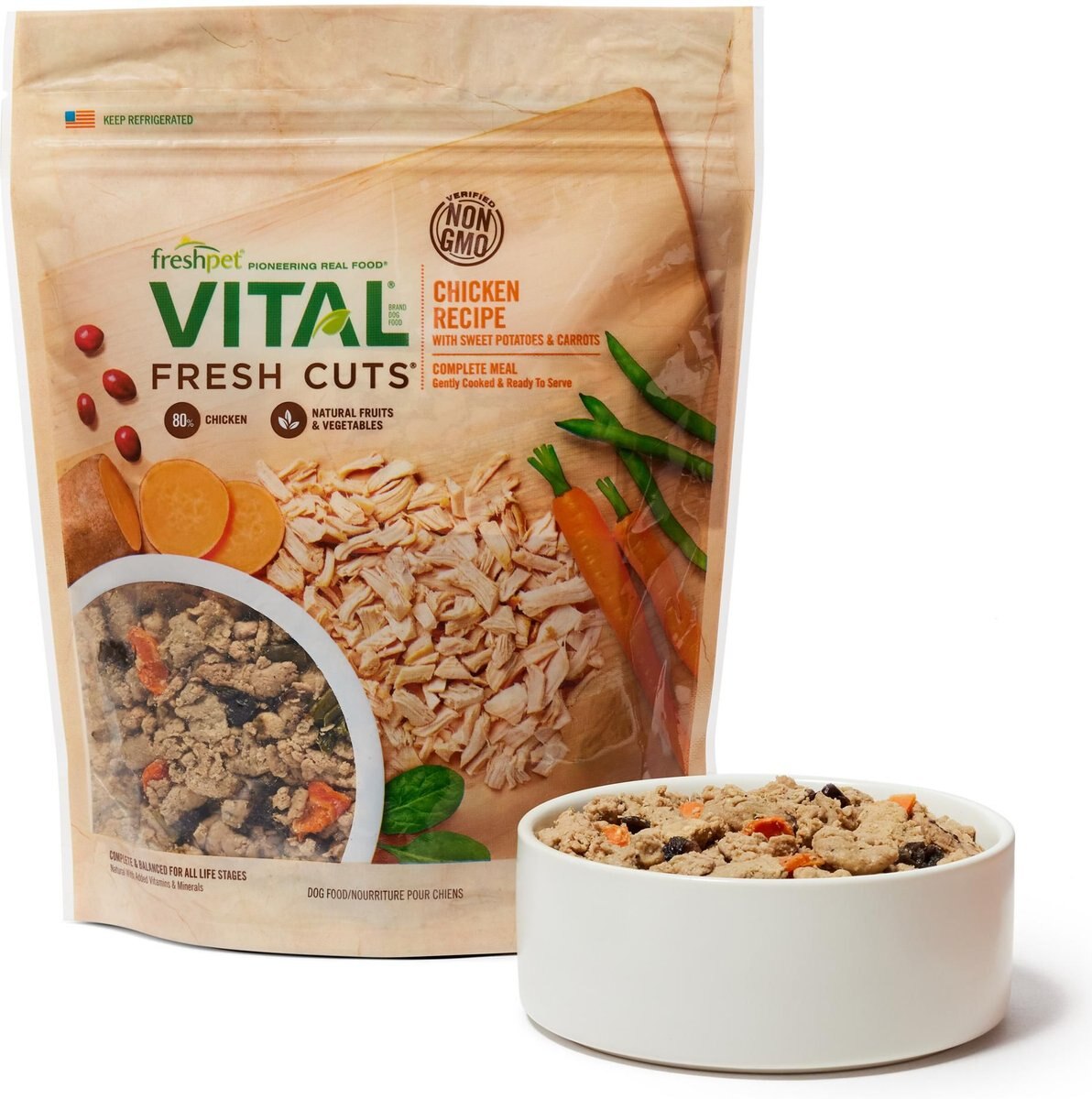 FRESHPET Vital Fresh Cuts Chicken Recipe Fresh Dog Food, 1.5lb bag