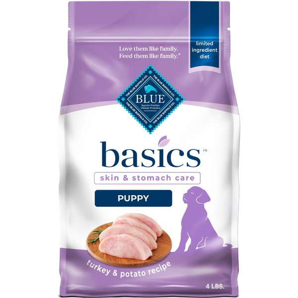 BLUE BUFFALO Basics Skin & Stomach Care Turkey & Potato Recipe Puppy ...