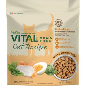Freshpet Vital Chicken Recipe Grain-Free Fresh Cat Food, 1-lb bag, case of 6