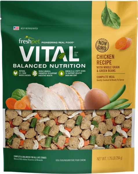 Freshpet Vital Chicken Recipe Fresh Dog Food, 1.75-lb bag, case of 4 slide 1 of 10