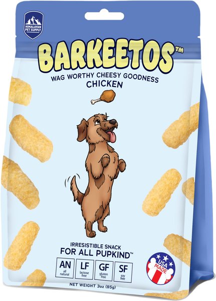 Himalayan Pet Supply Barkeetos Grain-Free Chicken Crunchy Dog Treats, 3-oz bag slide 1 of 6