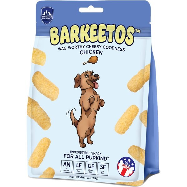 Himalayan Pet Supply Barkeetos Grain-Free Cheese Crunchy Dog Treats, 3-oz bag