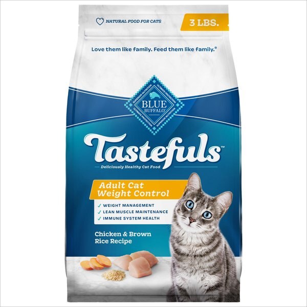 Blue Buffalo Tastefuls Weight Control Natural Chicken  Adult Dry Cat Food, 3-lb bag slide 1 of 8