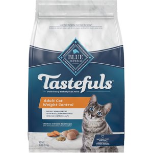 Blue Buffalo Tastefuls Weight Control Natural Chicken Adult Dry Cat Food, 3-lb bag