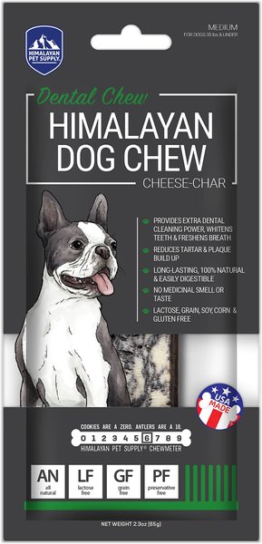 Himalayan Pet Supply Grain-Free Charcoal Cheese Dog Dental Treats, Medium, 1 count slide 1 of 7
