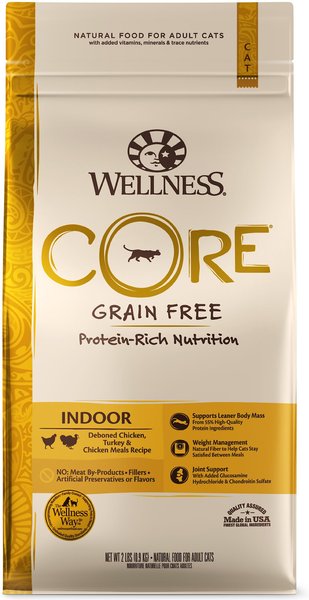 Wellness CORE Grain-Free Indoor Formula Dry Cat Food, 2-lb bag slide 1 of 9