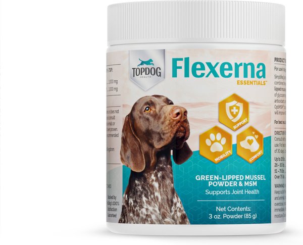TopDog Health Flexerna Essentials Powder Joint Supplement for Dogs, 3-oz jar slide 1 of 9