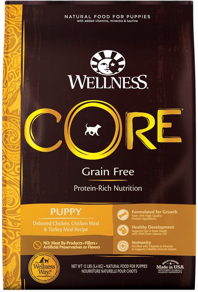 Wellness CORE Grain-Free Puppy Chicken & Turkey Recipe Dry Dog Food, 12-lb bag slide 1 of 8
