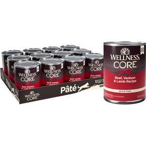 WELLNESS CORE 95 Grain Free Beef Carrots Canned Dog Food 12.5